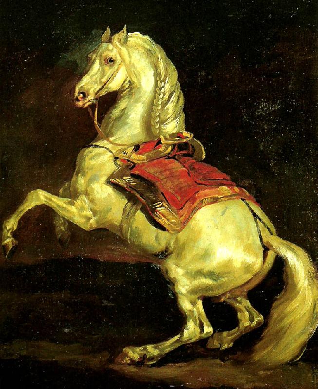 Theodore   Gericault cheval cabre, dit tamerlan Sweden oil painting art